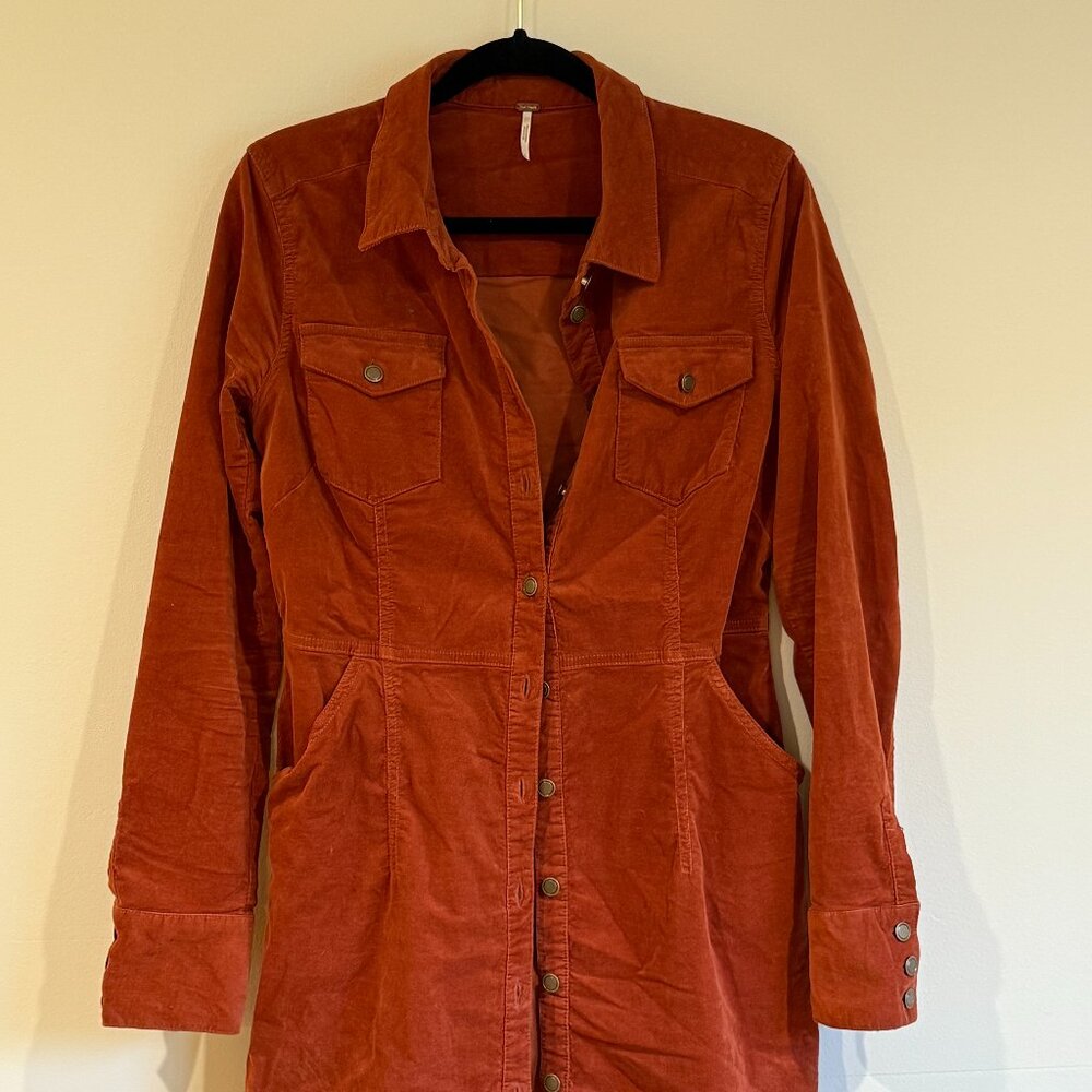 Western long sleeve corduroy dress